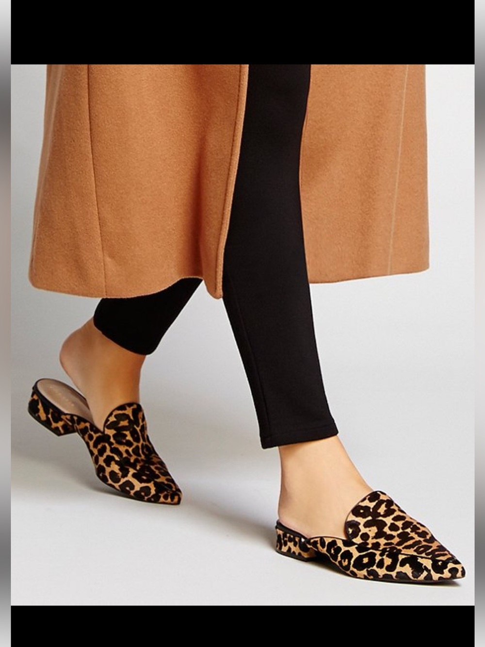 Cole Haan Leopard Calf-Hair Slip-On Mules in Tan & Black NEW WITHOUT TAGS - Picture 2 of 10